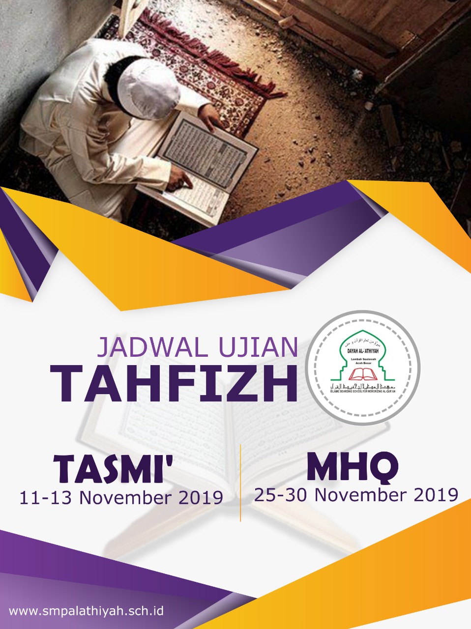 Jadwal Ujian Tahfidz Semester Ganjil Tahun Pelajaran 2019-2020